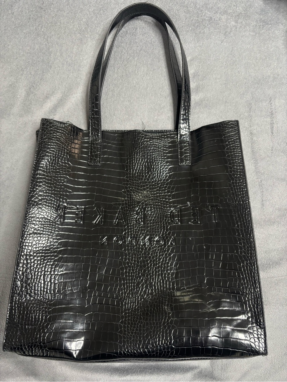 Ted Baker Black Croc-Embossed Tote Bag